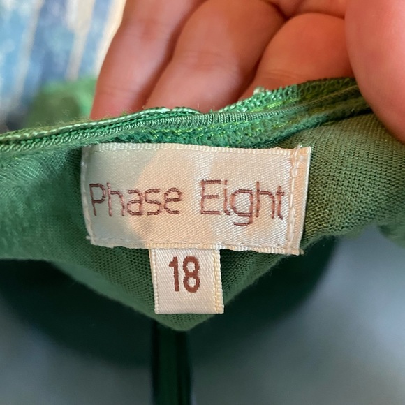 Phase 8 Embroidered Crewel Green Dress sz UK 18 US 14 - Picture 5 of 5